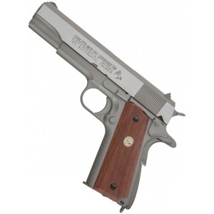 Страйкбольный пистолет CyberGun Colt 1911 M1911 MK IV Series 70 Stainless Silver Co2 Full Metal - Blowback - 180529